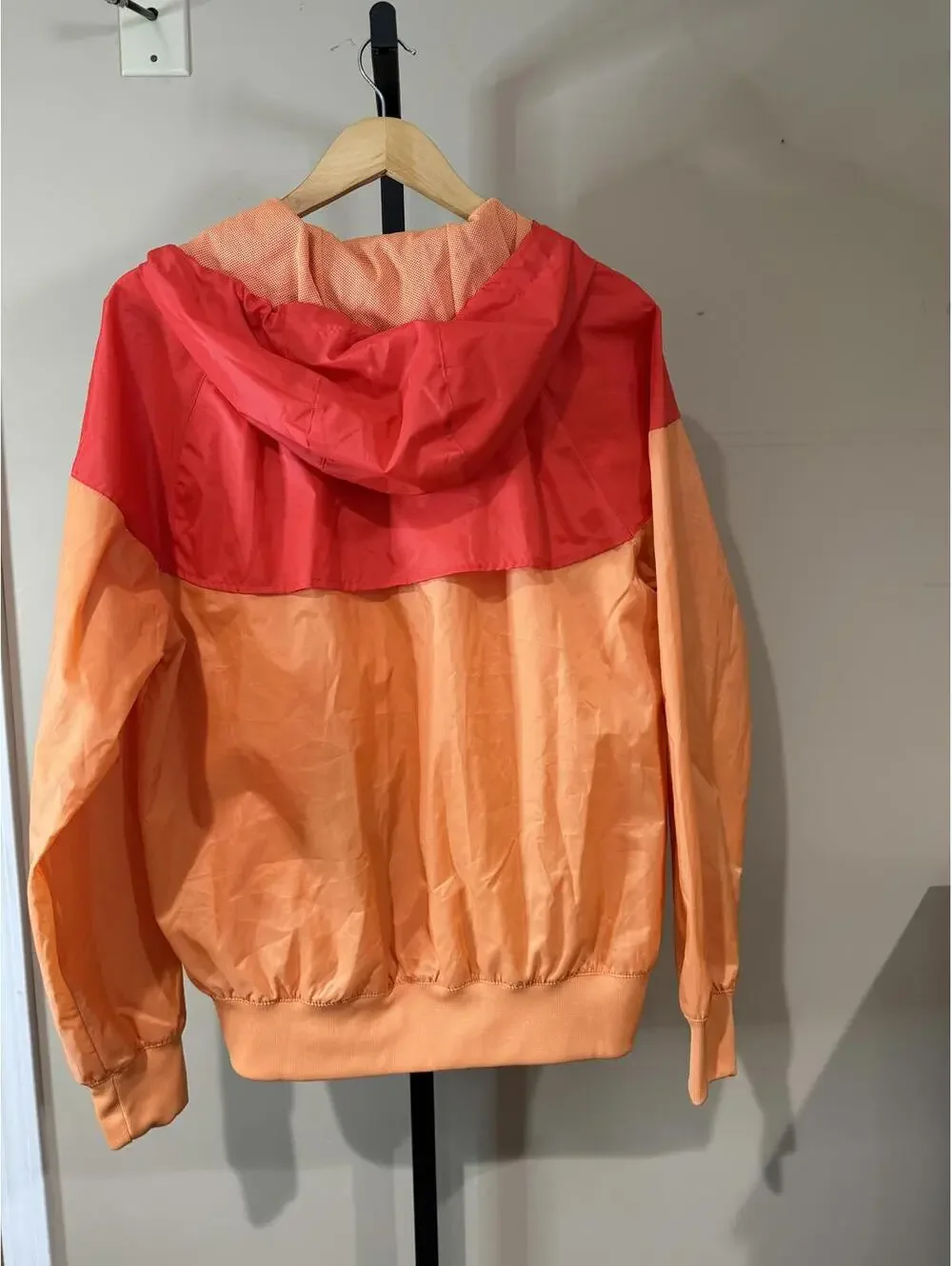 Nike Colorblock Orange and Red Windbreaker Jacket Size Small